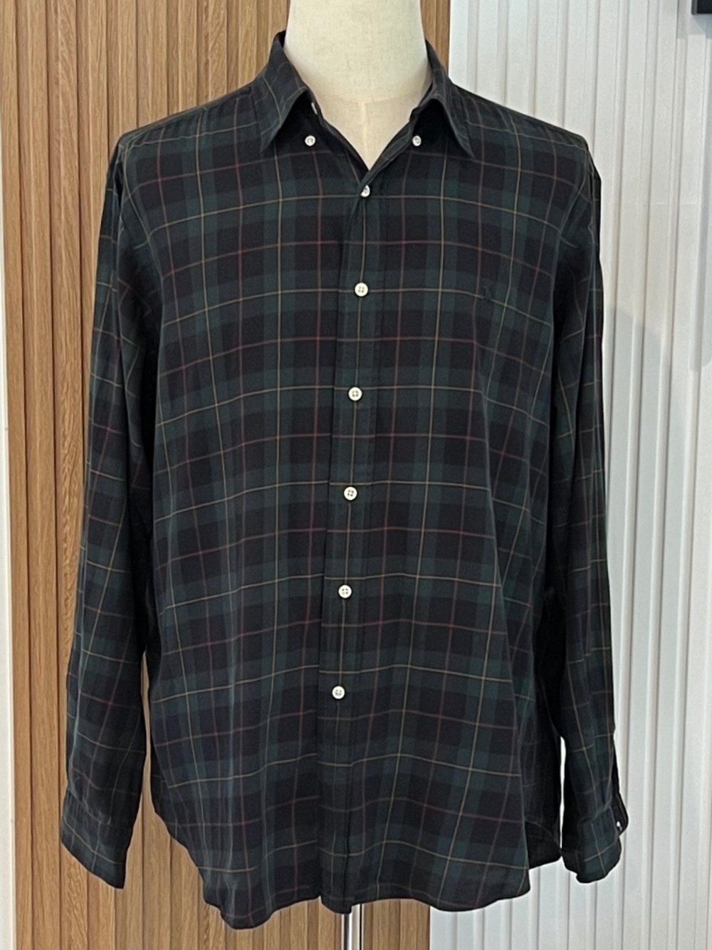 Ralph Lauren Classic Fit Plaid Button Down Shirt XL Green